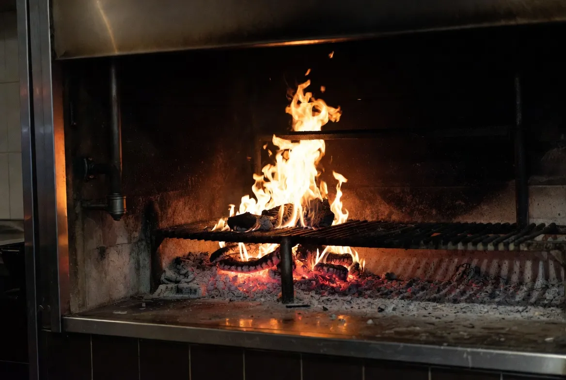 open-flame grill